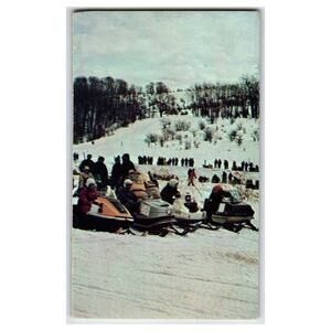 Vintage Skimobile Races Postcard Garrett County Maryland Winter Scene